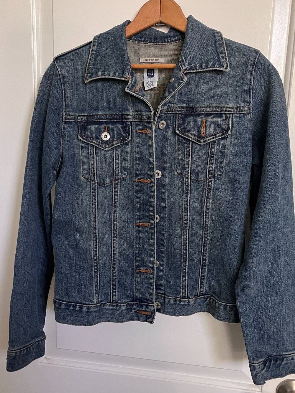 Vintage Gap Denim Stretch Jean Jacket Women's Size Medium 90s Y2K